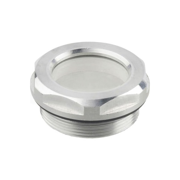Aluminum Fluid Level Sight w/ ESG Glass w/o Reflector - G 1-1/4" Pipe Thread - J.W. Winco R32/B